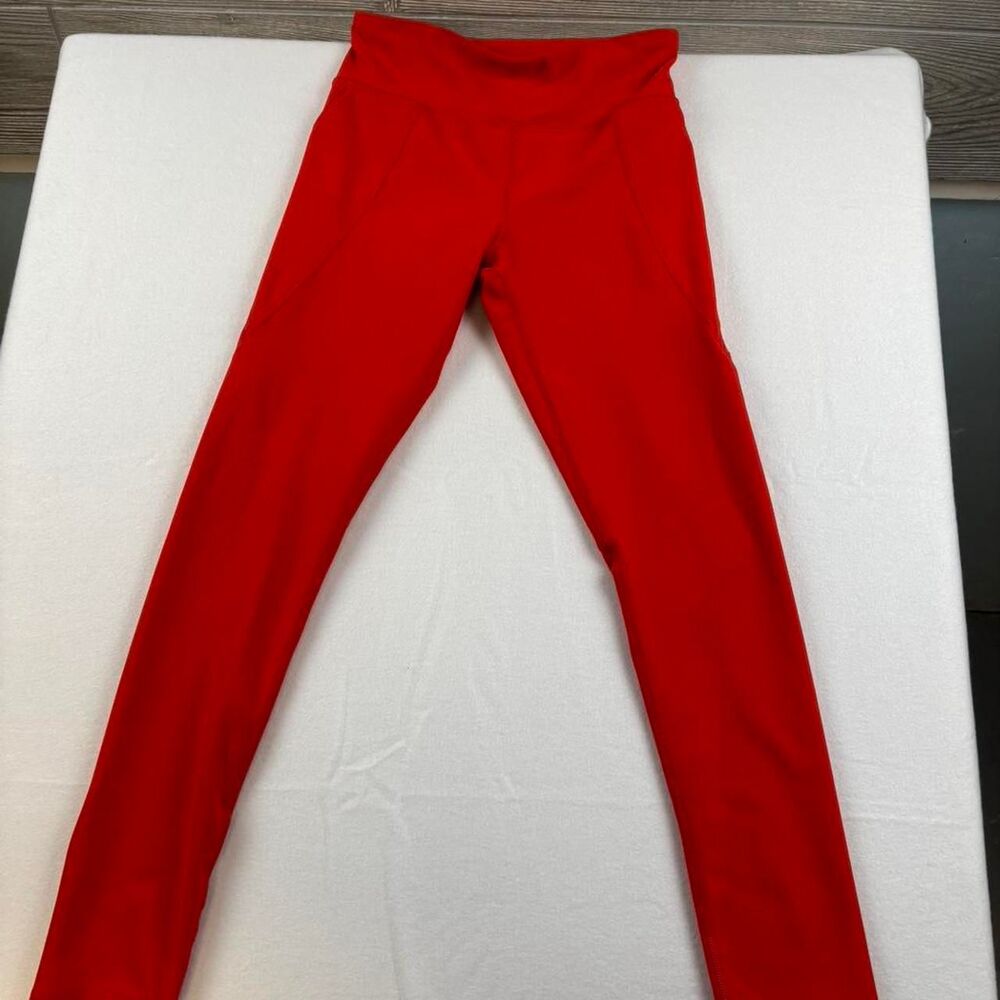 Old Navy Girls Red Active Leggings | Side Pockets | Size 10/12
